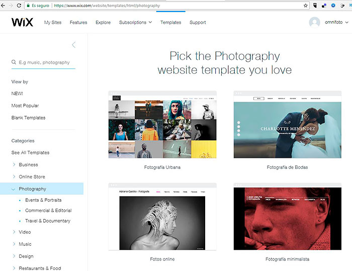 crear una página web gratuita para fotógrafos