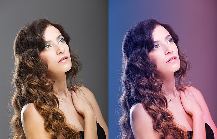 efecto iluminación con geles de color en Photoshop tutorial