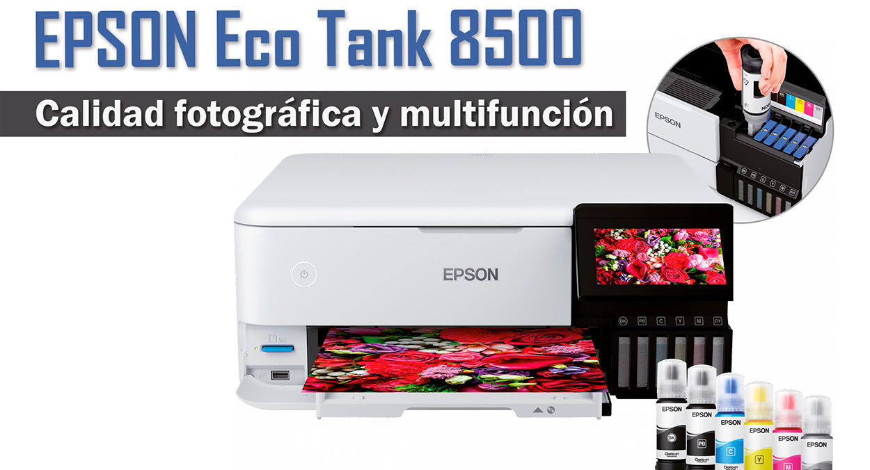 Indefinido bolsillo Agregar Impresora Epson EcoTank 8500, calidad fotográfica y costes de mantenimiento  muy bajos 