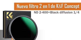 Filtro 2 en 1 de K&F Concept: densidad neutra 2-400+ black diffusion 1/4